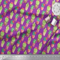 Tkanina od ljubičaste Pamučne tkanine patka s printom kaktus u konusnom loncu širine dvorišta