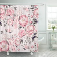 Divlja ruža s uzorkom akvarelnih skica savršena je za vaš dizajn zavjesa za tuširanje u kupaonici