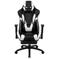 Gaming stolica izbor ergonomska računalna stolica s potpuno Zavaljenim naslonom i uvlačivim naslonom za noge od crne kože.