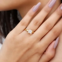 Zaručnički prsten s izrezanim Moissanitom princeza, 14k žuto zlato, 5,50 USD