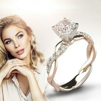 Prsten za žene djevojke srebrno vjenčanje s cirkonom i dijamantom elegantni zaručnički prsten za zaručnički prsten pokloni za prstenje