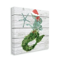Božić sirena zima božikovina Cvjetni Bor platno zidna umjetnost, 30, dizajn Jennifer Packston Parker