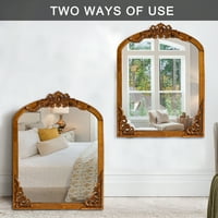Drveno lučno ogledalo, zidno ogledalo, Vintage Ukrasno Ogledalo za dnevnu sobu, spavaća soba 40 928