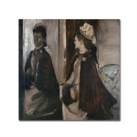 Zaštitni znak likovna umjetnost 'Gospođa Jeantaud u ogledalu' platno umjetnost od Degas