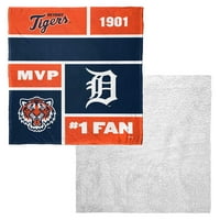 Detroit Tigers MLB ColorBlock Personalizirani svileni dodir Sherpa 50 60 bacaju pokrivač