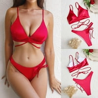 Kupaći kostim Ženski Bikini ženski jednobojni zavoj seksi bikini Push-up mekani kupaći kostim kupaći kostim Plaža kupaći kostim Ženski