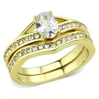 _3706-ženski prsten od nehrđajućeg čelika od nehrđajućeg čelika s prozirnim kubičnim cirkonijem razreda - veličina 8
