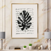 DesignArt 'Minimalni tropski palmini list nad grunge teksturom' Tropska uokvirena platna zidna umjetnička ispis