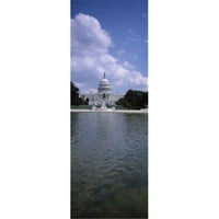 Reflektirajući bazen s vladinom zgradom u pozadini zgrada Kapitola Vašington, DC, SAD ispis postera ot - 36