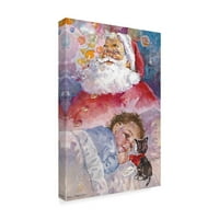 Likovna umjetnost s potpisom od Djeda Mraza na platnu Hala Franka