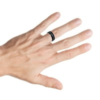 Zaručnički prsten od volframovog karbida u crnoj boji s mat završnom obradom za muškarce i žene