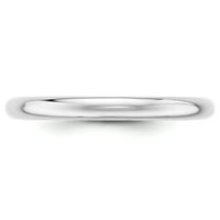 14k vrhunski polukružni prsten od bijelog zlata, veličine 5,5