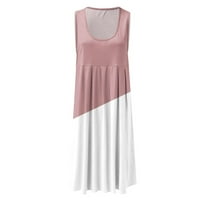 Haljine Za plažu za žene, ležerna haljina s printom u boji s kratkim rukavima i okruglim vratom, ružičasta
