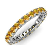 Ženski prsten od citrina za godišnjicu braka u 14k bijelom zlatu.Veličina 4.0