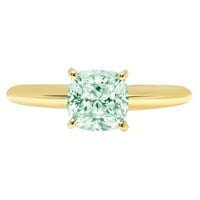 Zaručnički prsten za godišnjicu od 14k žutog zlata sa zelenim simuliranim dijamantom izrezanim 1,5 karata, veličine 10