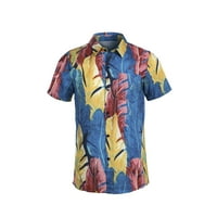 Muška Svečana košulja za plažu s cvjetnim printom, bluze s ovratnikom, vrhovi