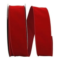 Crvena baršunasta papirna grimizna božićna vrpca, 50g 2,5 inča, 1 pakiranje