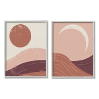 Stupell Industries Sunce i Mjesec Sunrise Sunset Desert Collage, 30, dizajn Becky Thorns