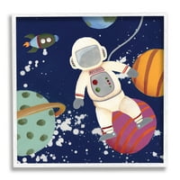 Razigrani astronaut iz A. M.-A koji pluta u svemirskoj letjelici A. M. 12, koju je dizajnirala Regina Moore