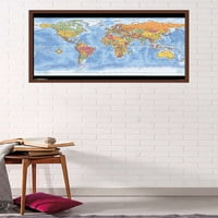Zidni plakat s mapom vremenskih zona svijeta, 22.375 34