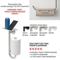+ Dvostruki držač toaletnog papira od nehrđajućeg čelika 3 u 1 s čvrstim držačem i gornjom policom za vlažne maramice, telefon, bilježnica