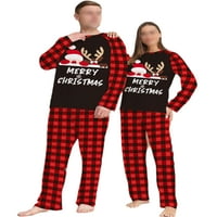 Za žene, muškarce, djecu, odgovarajuću obiteljsku pidžamu s printom losa, komplet s okruglim vratom, poplun za spavanje, božićnu