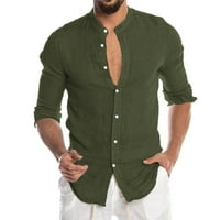 Polo majice za muškarce modni casual jednobojni kardigan s ovratnikom majica dugih rukava Top