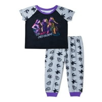 Disney Potomci djevojke s kratkim rukavima vrh i hlače pidžama, 2-komad, veličine 6-12