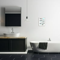 Stupell Industries pravila kupaonica dobra higijena savjetuje plavo pop crno novitet slikanje bijele uokvirene umjetničke tiskane