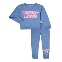 Candy Land Girls Candy Land Pulover Twichirt i Joggers, dvodijelni odjevni set, veličine 4-16