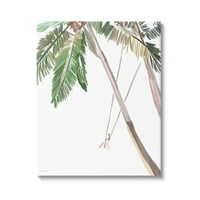 Djevojka koja se ljulja na tropskim palmama, ležerni Dizajn, Galerija grafičke umjetnosti, tisak na platnu, dizajn Amelije Neues
