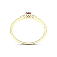 Imperijalni dragulj 10k žuto zlato ovalno rezanje Ruby 1 20ct TW Dijamantni ženski prsten
