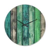 DesignArt 'Zelena i plava oslikana drvena ploča' Farmhouse Wood Wot