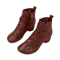Izbor / ženske Gležnjače-Gležnjače; retro ravne cipele; casual čizme; Plus size; smeđe 4,5