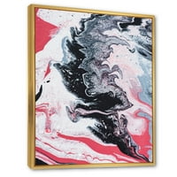 Sažetak mramornog sastava u sivoj i ružičastoj boji Im framed slikati platno umjetnički tisak
