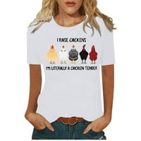 Ženske košulje, smiješna majica za žene s grafičkim slovima, majica kratkih rukava s okruglim vratom, majice, vrhovi u bijeloj boji;